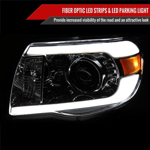 Spec-D Projector Headlights Toyota Tacoma (05-11) LED C-Bar DRL - Black or Chrome