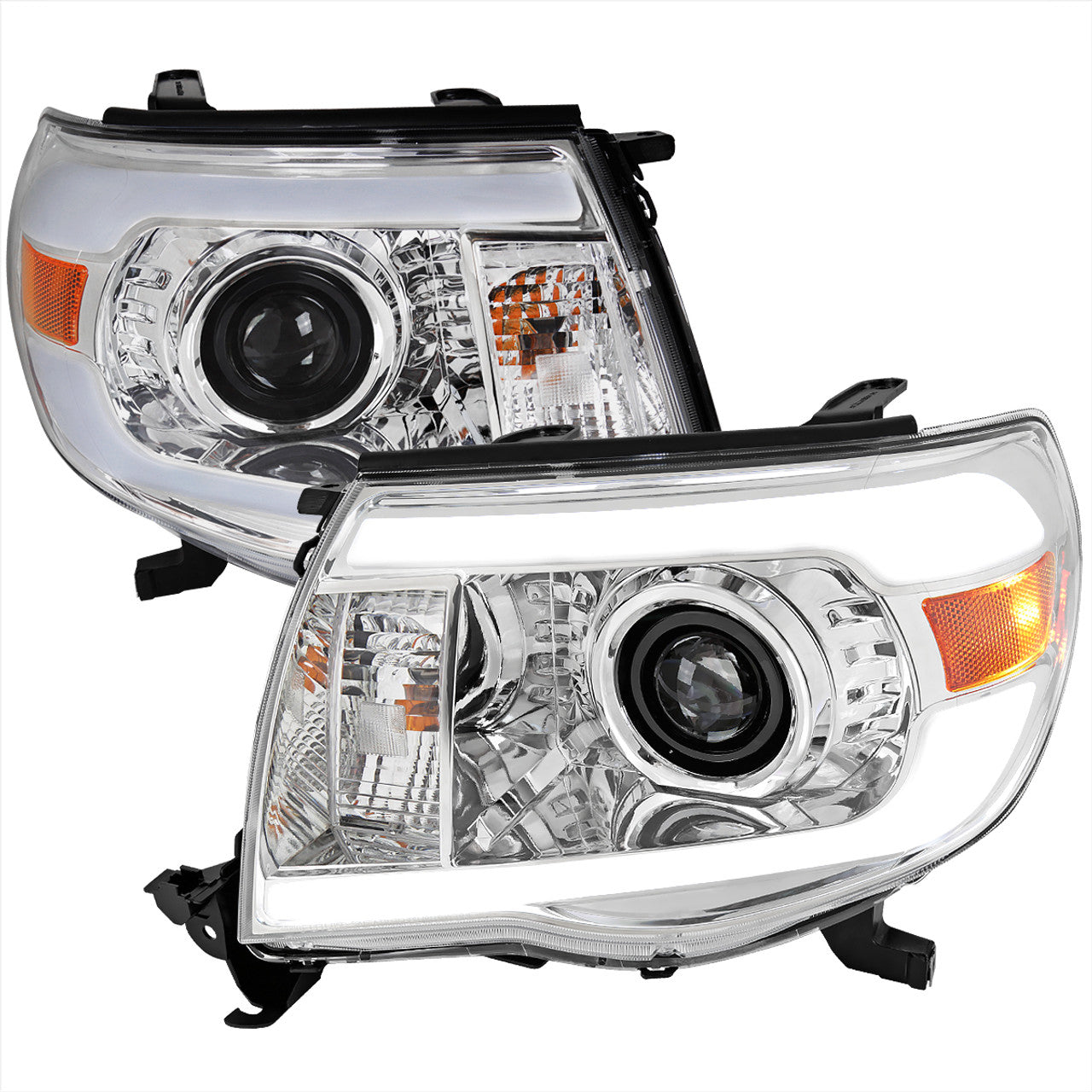 Spec-D Projector Headlights Toyota Tacoma (05-11) LED C-Bar DRL - Black or  Chrome