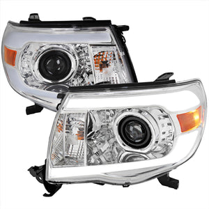 Spec-D Projector Headlights Toyota Tacoma (05-11) LED C-Bar DRL - Black or Chrome