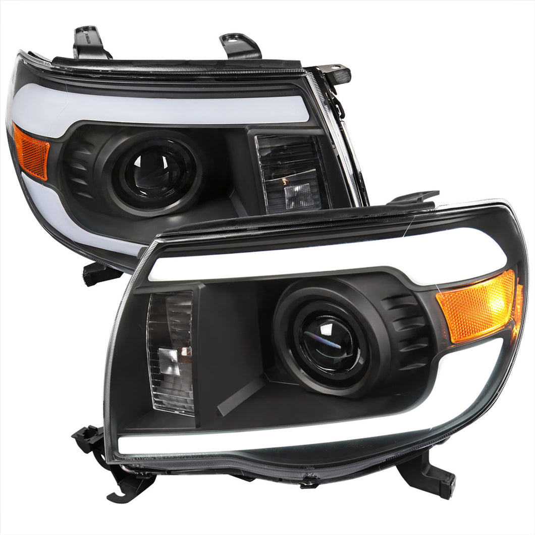 Spec-D Projector Headlights Toyota Tacoma (05-11) LED C-Bar DRL - Black or Chrome