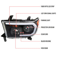Load image into Gallery viewer, Spec-D Projector Headlights Toyota Sequoia (08-17) w/ Retro Style LED Tube - Black or Chrome Alternate Image