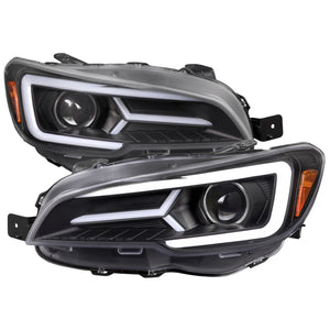 Spec-D Projector Headlights Subaru WRX STi (2015-2021) Black w/ Sequential Switchback LED DRL