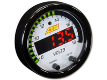 Load image into Gallery viewer, AEM X-Series Volt Gauge 8-18V Black Bezel &amp; Black Faceplate 30-0303 Alternate Image