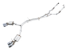 Load image into Gallery viewer, AWE Exhaust for Audi S4 Sedan 3.0T Quattro AWD (2018–2025) Track / Touring / SwitchPath with Silver or Black Tips - Touring / Chrome Silver Tips Alternate Image