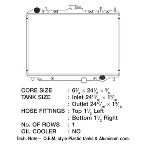 CSF Radiator Isuzu Amigo 3.2L V6 / 2.2L RWD/ 4WD (1998-2000) OEM Replacement w/ Aluminum Core