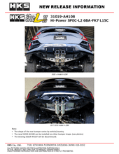 Load image into Gallery viewer, HKS Exhaust Honda Civic Hatchback (2017-2021) Hi-Power Spec L II Catback - 31019-AH108 Alternate Image