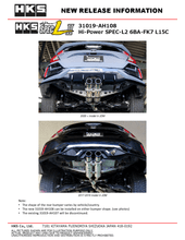 Load image into Gallery viewer, HKS Exhaust Honda Civic Hatchback (2017-2021) Hi-Power Spec L II Catback - 31019-AH108 - Default Title Alternate Image