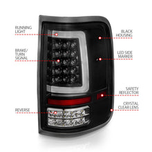 Load image into Gallery viewer, Anzo Full LED Tail Lights for Ford F150 (2004-2008) C-Bar Black Housing with Clear or Smoke Lens Alternate Image