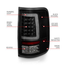 Load image into Gallery viewer, Anzo Full LED Tail Lights for Ford F150 (2004-2008) C-Bar Black Housing with Clear or Smoke Lens Alternate Image