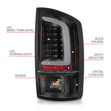 Load image into Gallery viewer, Anzo LED Tail Lights for Dodge Ram 1500 (02-06) Ram 2500 / 3500 (03-06) C-Bar Black Housing with Clear or Smoke Lens Alternate Image