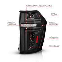 Load image into Gallery viewer, Anzo Full LED Tail Lights for Chevy Suburban &amp; Tahoe (2021-2024) Black Housing with Clear Lens 311483A Alternate Image