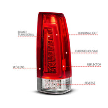 Load image into Gallery viewer, Anzo Full LED Tail Lights for Chevy &amp; GMC C/ K 1500 2500 3500 (1988-1999) Black or Chrome Housing with Clear, Red or Smoke Lens Alternate Image