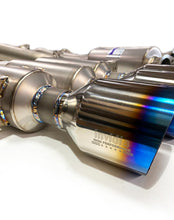 Load image into Gallery viewer, Invidia Full Titanium Exhaust Honda Civic Type-R FK8 (17-21) [R400 Gemini] Catback w/ Triple Burnt Blue Tips Alternate Image