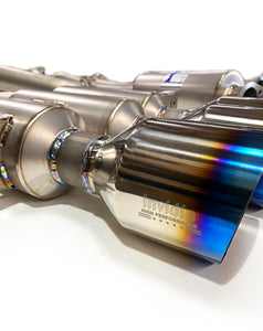 Invidia Full Titanium Exhaust Honda Civic Type-R FK8 (17-21) [R400 Gemini] Catback w/ Triple Burnt Blue Tips