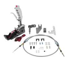 Load image into Gallery viewer, Hurst Pistol-Grip Quarter Stick Race Shifter - GM PowerGlide FWD TH250/ TH350/ TH375/ TH400 [Reverse Pattern] Black or  Clear Anodized Billet Aluminum Handle Alternate Image