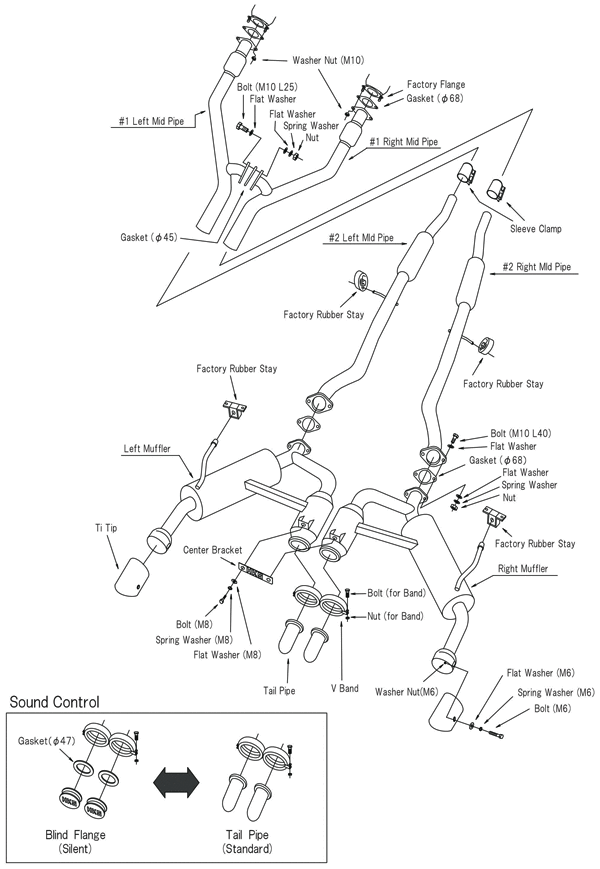 HKS Exhaust Infiniti Q50 (1423) Full Dual Hi Power w/ Burnt Blue Tips Redline360