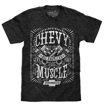 Load image into Gallery viewer, Tee Luv Chevy American Muscle T-Shirt In Gray (S-3XL) Alternate Image
