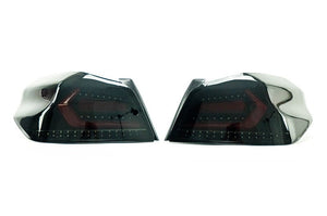 OLM Evolution Tail Lights Subaru WRX / WRX STI (15-21) Smoked Lens / Black Housing / Red Bar