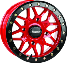 Load image into Gallery viewer, DragonFire Racing Typhon UTV Beadlock Wheels (15X6 4/137 5+1 +40) Black or Red Finish Alternate Image