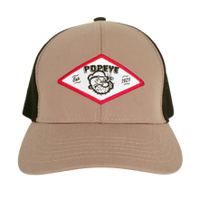 Load image into Gallery viewer, Tee Luv Popeye The Sailor Trucker Hat, Tan and Black Alternate Image