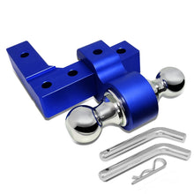 Load image into Gallery viewer, DNA 6" Drop Adjustable Dual Ball Trailer Towing Hitch with Black / Blue / Gold / Silver / Red Finish - Blue Alternate Image