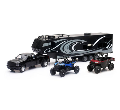 New-Ray Toys (Diecast Model) Pickup Toy Hauler w/Polaris Vehicles (Blue RZR and Red Ranger) 37046