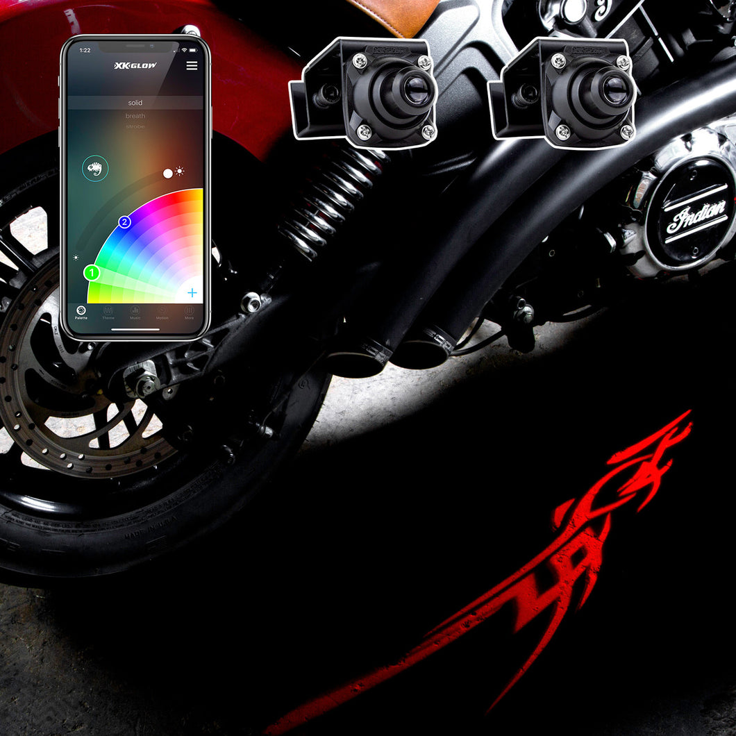 XKGlow Curbfx RGB Projector Kit w/ XKChrome Smartphone App - 2pc or 4p