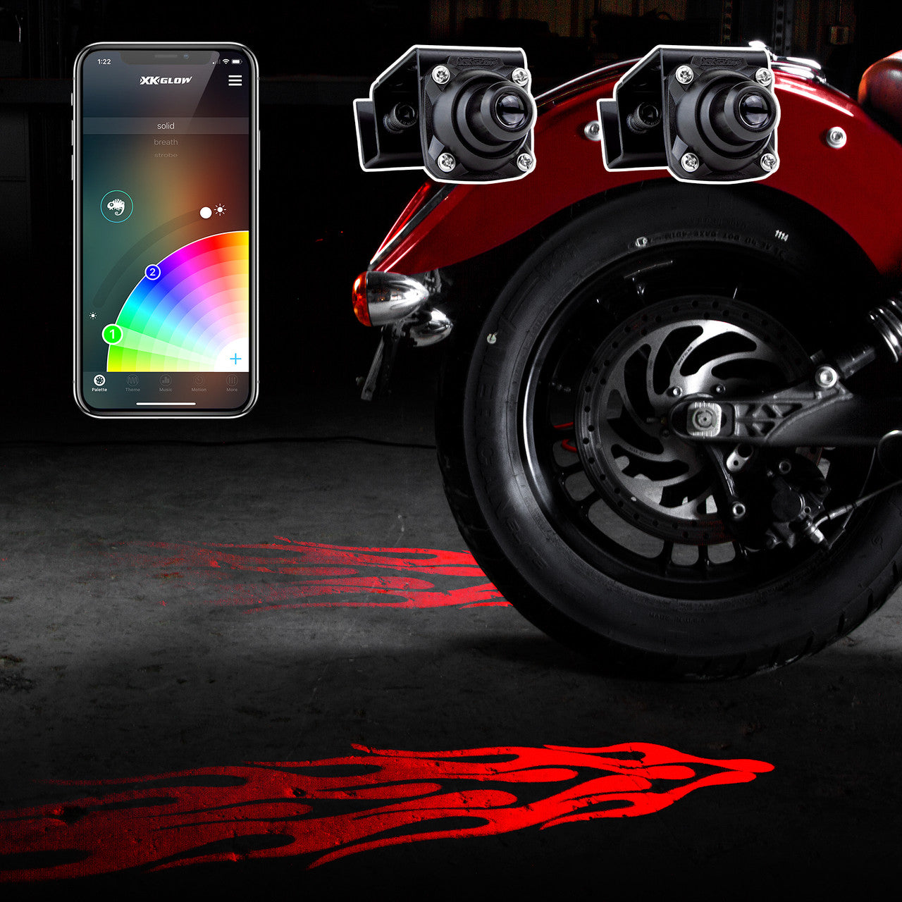 XKGlow Curbfx RGB Projector Kit w/ XKChrome Smartphone App - 2pc or 4p