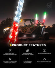 Load image into Gallery viewer, Xprite Spiral Static LED Whip Light w/ Mexico Eagle Flag - Multiple Length Options Alternate Image
