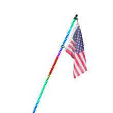 Load image into Gallery viewer, Xprite RGB LED Whip Lights w/ Spring Mount &amp; U.S. Flag / Xprite Flag - Multiple Length Options Alternate Image