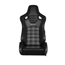 Load image into Gallery viewer, BRAUM Elite S Racing Seats (Reclinable - Black Leatherette) Black Cloth / Blue Cloth / Red Cloth / Red Plaid / Gray Plaid Alternate Image