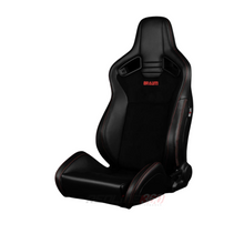 Load image into Gallery viewer, BRAUM Elite V2 Sport Seats (Reclinable - Black Suede) Yellow  or Red Stitching Alternate Image