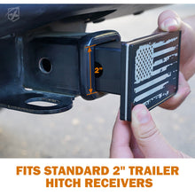 Load image into Gallery viewer, Xprite Aluminum Trailer Hitch Cover for 2" Receivers - U.S. Flag / Paw Print / X Logo - U.S. Flag Alternate Image