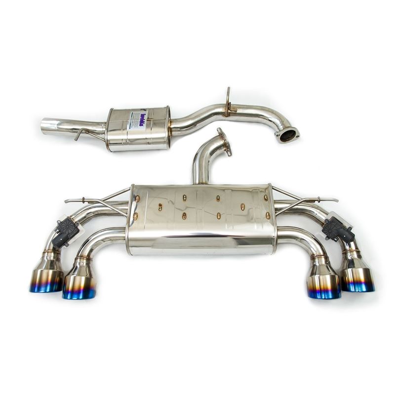 Invidia Q300 Exhaust VW Golf R MK7.5 (17-19) Valved Catback w/ Dual Exit / Round Rolled Polished or Titanium Blue Tips