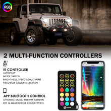 Load image into Gallery viewer, Xprite 7" LED RGB Halo Headlights Jeep Wrangler (1997-2018) w/ Daytime Running Lights Alternate Image