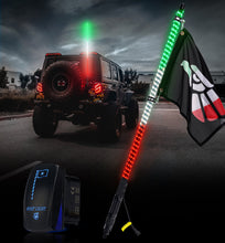 Load image into Gallery viewer, Xprite Spiral Static LED Whip Light w/ Mexico Eagle Flag - Multiple Length Options Alternate Image