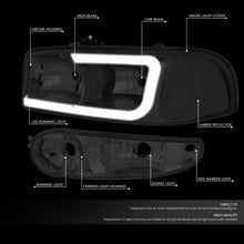 Load image into Gallery viewer, DNA Headlights for GMC Yukon (2000-2006) Yukon XL 1500 (2001-2006) with C-Shaped LED DRL and Black or Chrome Housing Alternate Image