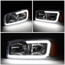 Load image into Gallery viewer, DNA Headlights for GMC Yukon (2000-2006) Yukon XL 1500 (2001-2006) with C-Shaped LED DRL and Black or Chrome Housing Alternate Image