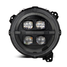 Load image into Gallery viewer, AlphaRex LED Projector Headlights Jeep Wrangler JL (18-23) [3D Ice-Cube LED - NOVA Series w/ DRL] Alpha-Black or Black - Black Alternate Image