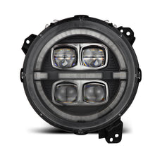 Load image into Gallery viewer, AlphaRex LED Projector Headlights Jeep Wrangler JL (18-23) [3D Ice-Cube LED - NOVA Series w/ DRL] Alpha-Black or Black - Black Alternate Image
