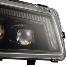 Load image into Gallery viewer, AlphaRex LED Projector Headlights Chevy Avalanche w/o Body Cladding (02-06) [3D Ice-Cube LED - NOVA Series w/ DRL] Alpha-Black / Chrome / Black Alternate Image