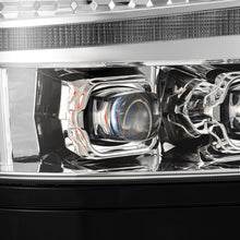 Load image into Gallery viewer, AlphaRex LED Projector Headlights Chevy Silverado 1500 (16-18) [3D Ice-Cube LED - NOVA Series w/ DRL] Black / Chrome / Jet Black - Alpha-Black / w/ Converter Alternate Image