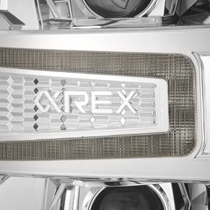 AlphaRex LED Projector Headlights Chevy Silverado 1500 (16-18) [LUXX Series - DRL Light Tube] Alpha-Black / Black / Chrome