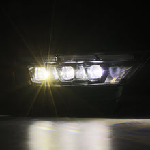 Load image into Gallery viewer, AlphaRex LED Projector Headlights Ford Mustang (15-17) S550 [3D Ice-Cube LED - NOVA Series w/ DRL] Alpha-Black or Black - Tribar DRL / Black Alternate Image