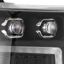 Load image into Gallery viewer, AlphaRex LED Projector Headlights Chevy Silverado 1500 (16-18) [3D Ice-Cube LED - NOVA Series w/ DRL] Black / Chrome / Jet Black - Alpha-Black / w/ Converter Alternate Image