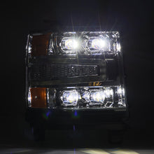 Load image into Gallery viewer, AlphaRex LED Projector Headlights Chevy Silverado 1500 (16-18) [3D Ice-Cube LED - NOVA Series w/ DRL] Black / Chrome / Jet Black - Alpha-Black / w/ Converter Alternate Image