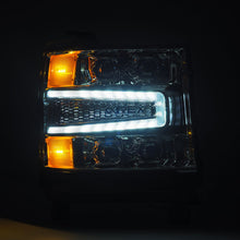 Load image into Gallery viewer, AlphaRex LED Projector Headlights Chevy Silverado 1500 (16-18) [3D Ice-Cube LED - NOVA Series w/ DRL] Black / Chrome / Jet Black - Alpha-Black / w/ Converter Alternate Image