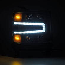 Load image into Gallery viewer, AlphaRex LED Projector Headlights Chevy Silverado 1500 (16-18) [3D Ice-Cube LED - NOVA Series w/ DRL] Black / Chrome / Jet Black - Alpha-Black / w/ Converter Alternate Image