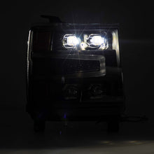 Load image into Gallery viewer, AlphaRex LED Projector Headlights Chevy Silverado 1500 (16-18) [3D Ice-Cube LED - NOVA Series w/ DRL] Black / Chrome / Jet Black - Alpha-Black / w/ Converter Alternate Image