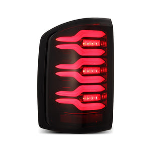 AlphaRex LED Tail Lights GMC Sierra (14-18) LUXX Series - Alpha-Black / Black / Black-Red